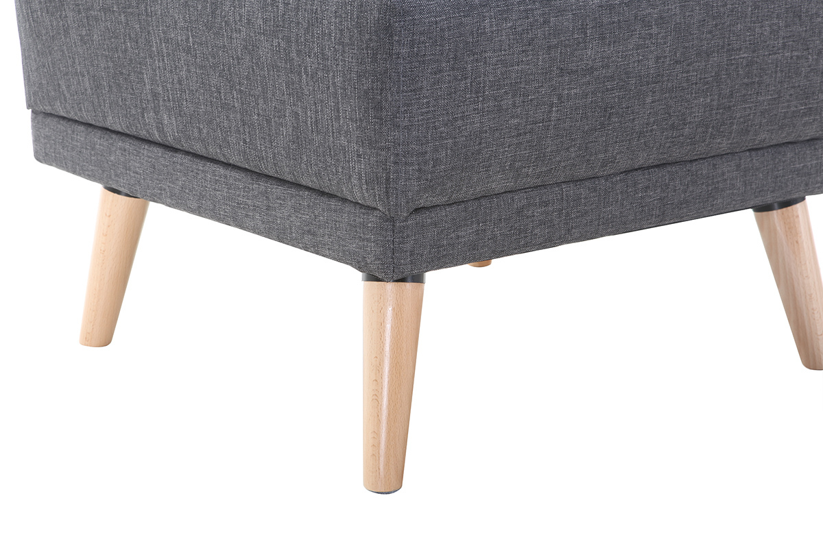 Pouf / repose pieds tissu gris fonc� ULLA