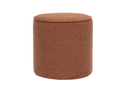 Pouf rond en tissu effet velours texturé terre brûlée D40 cm PAUL