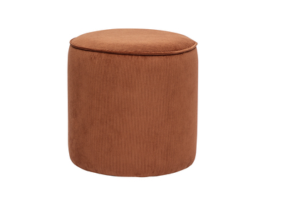 Pouf rond en velours côtelé terre brûlée D40 cm PAUL