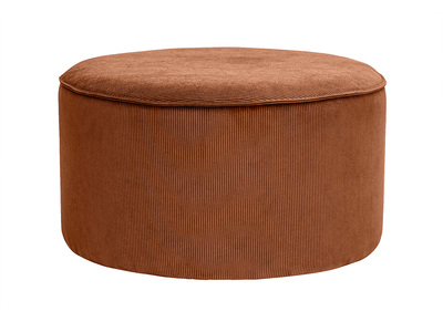 Pouf rond en velours côtelé terre brûlée D70 cm PAUL