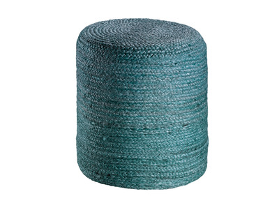Pouf rond jute bleu canard GUNNY