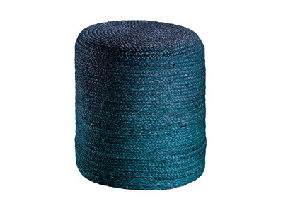 Pouf rond jute bleu GUNNY
