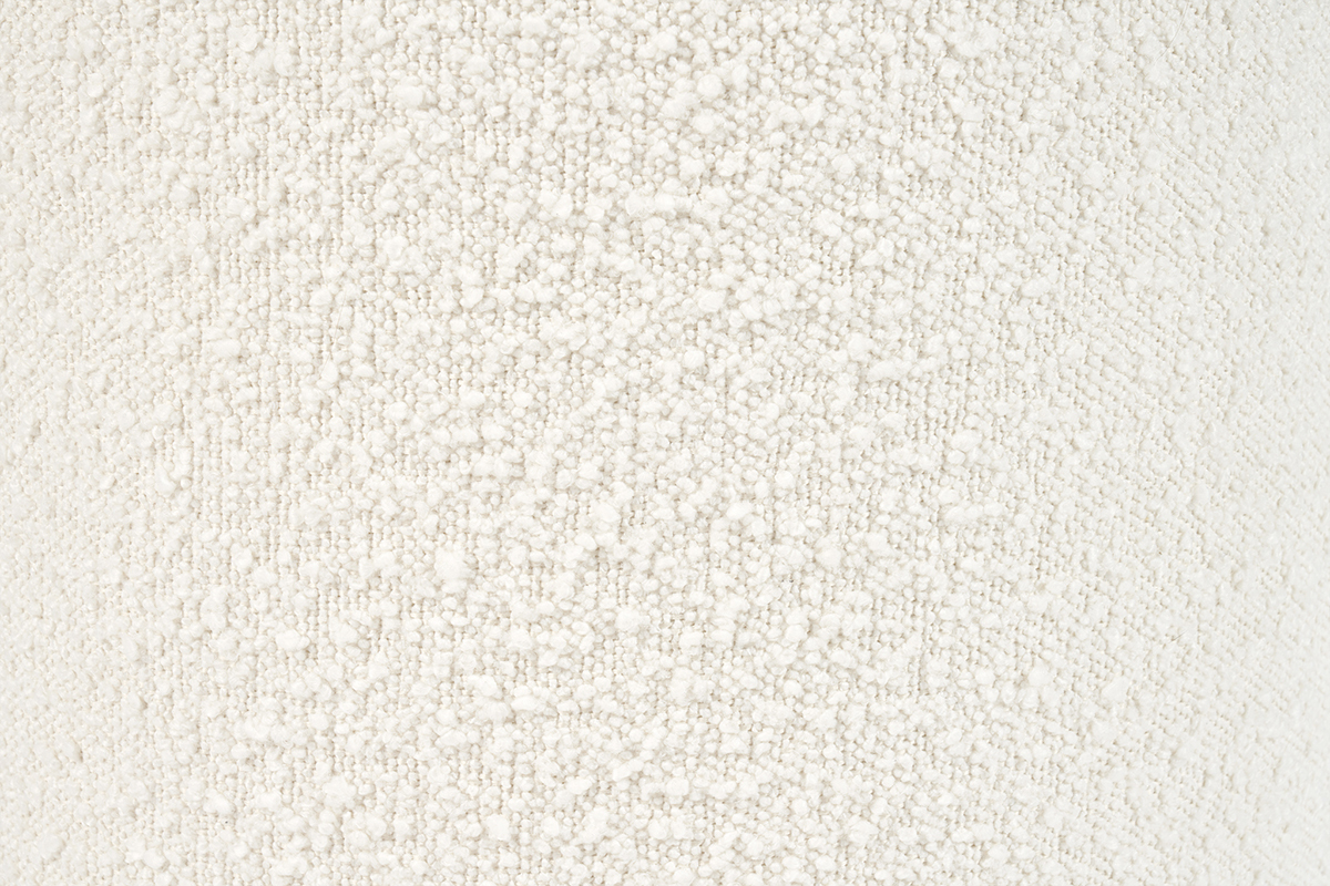 Pouf rond scandinave en tissu effet laine boucle blanc cass D70 cm MERIBEL