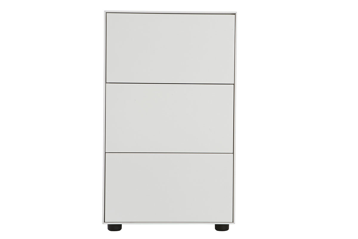 Rangement de bureau blanc mat 45x40 3 tiroirs MARK
