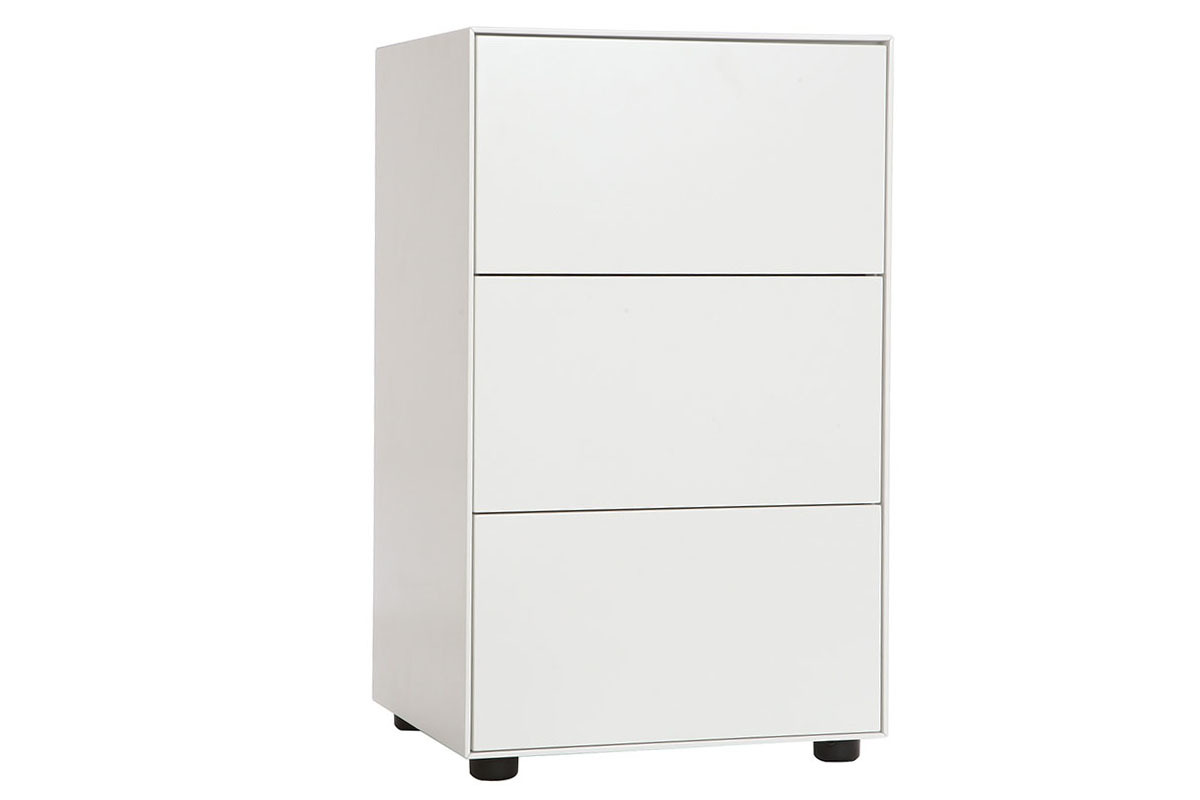 Rangement de bureau blanc mat 45x40 3 tiroirs MARK