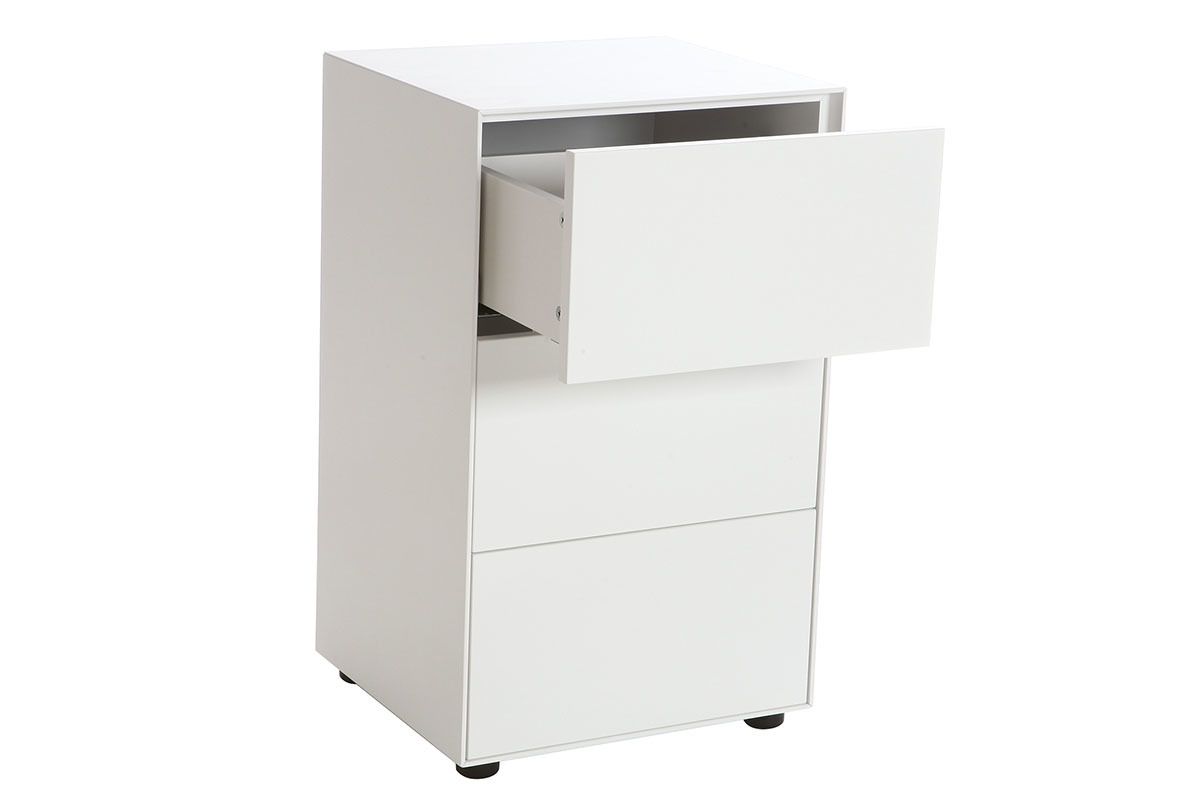 Rangement de bureau blanc mat 45x40 3 tiroirs MARK
