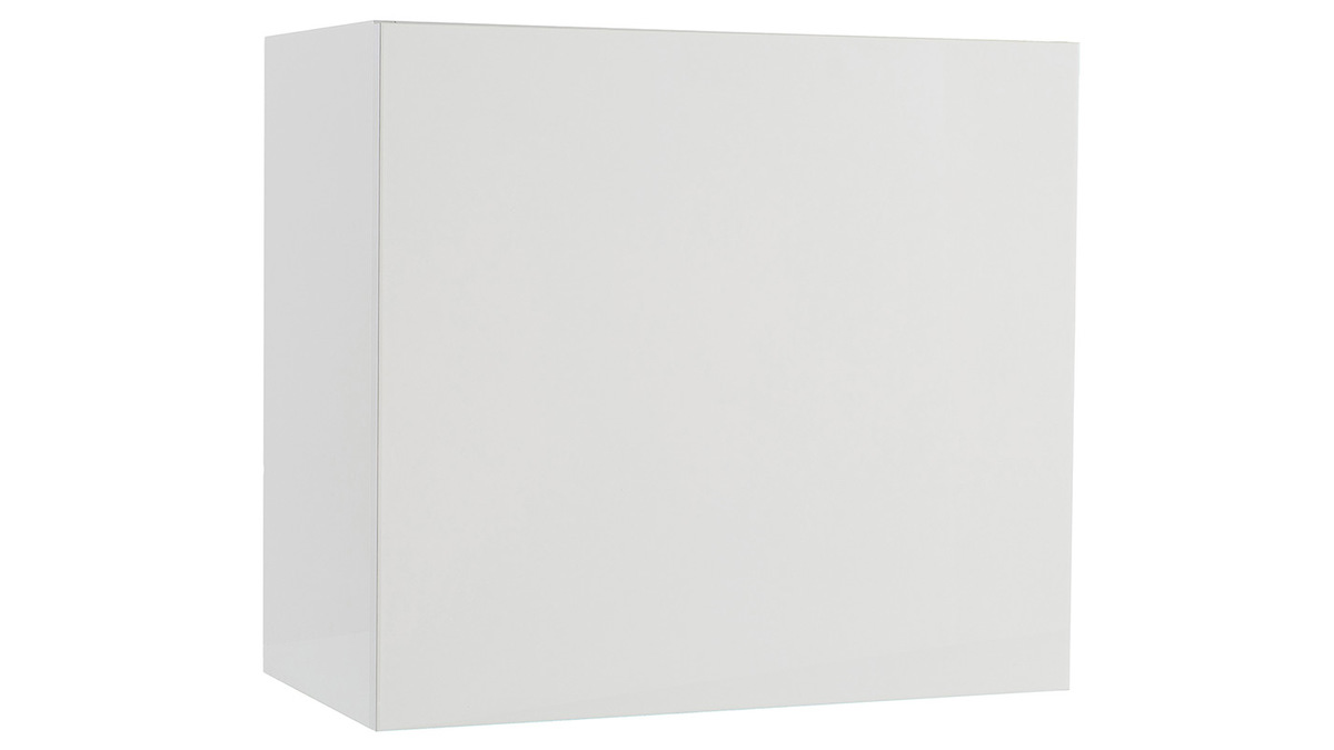 Rangement mural ferm carr finition blanc laqu brillant L55 cm ETERNEL