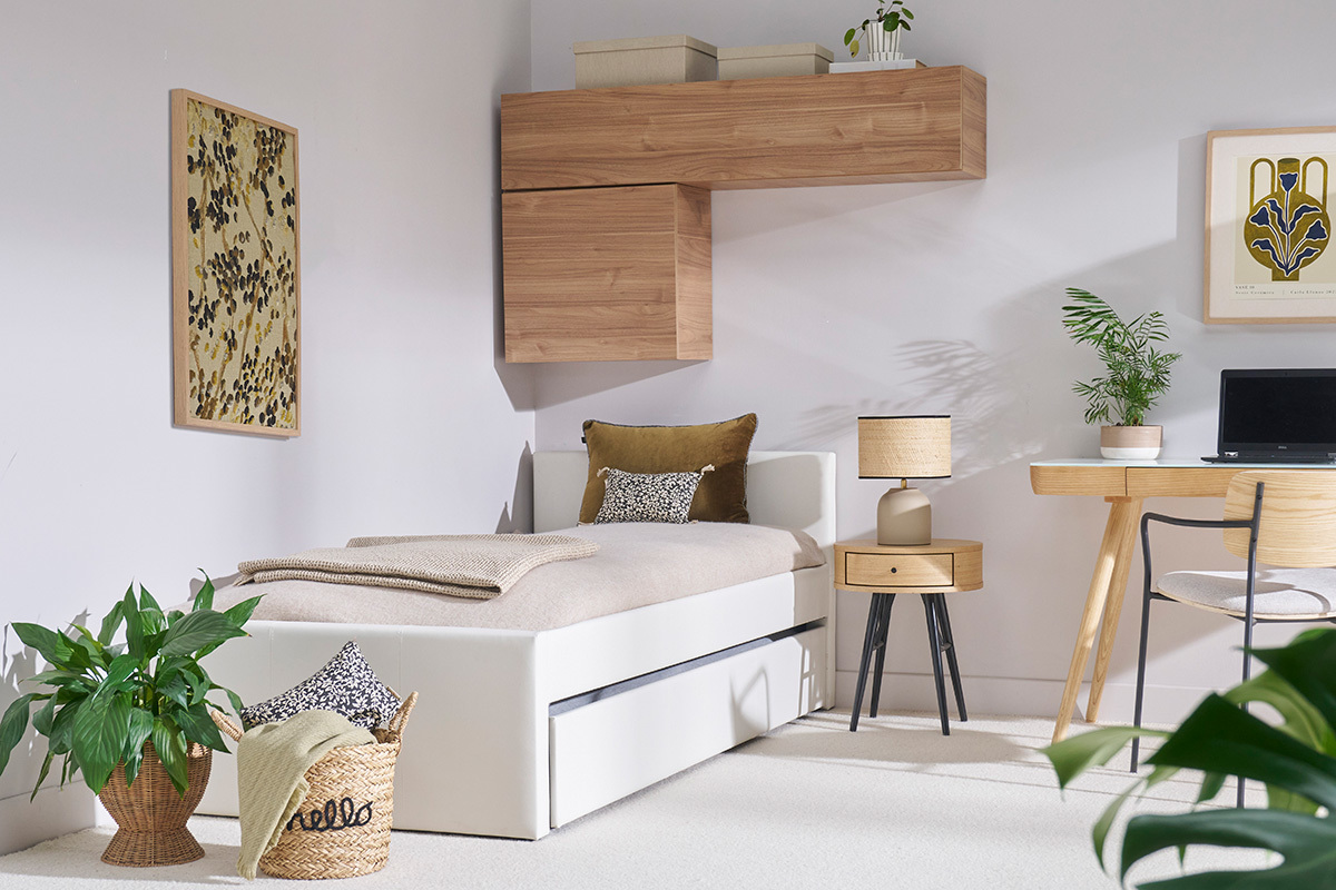 Rangement mural ferm carr finition bois clair L55 cm ETERNEL