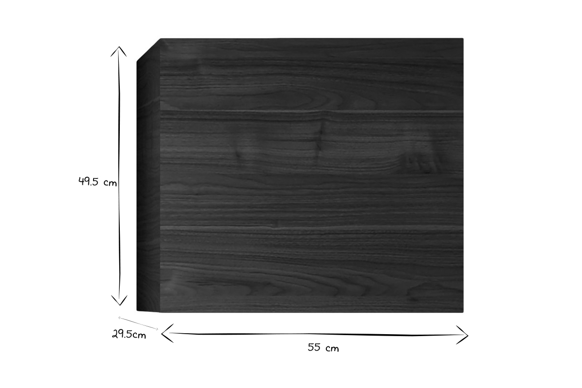 Rangement mural ferm carr finition bois fonc L55 cm ETERNEL