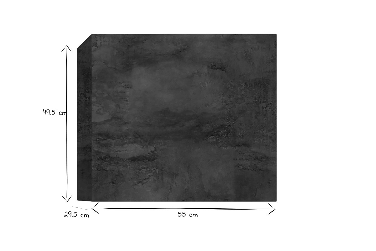 Rangement mural ferm carr finition mtal gris fonc L55 cm ETERNEL