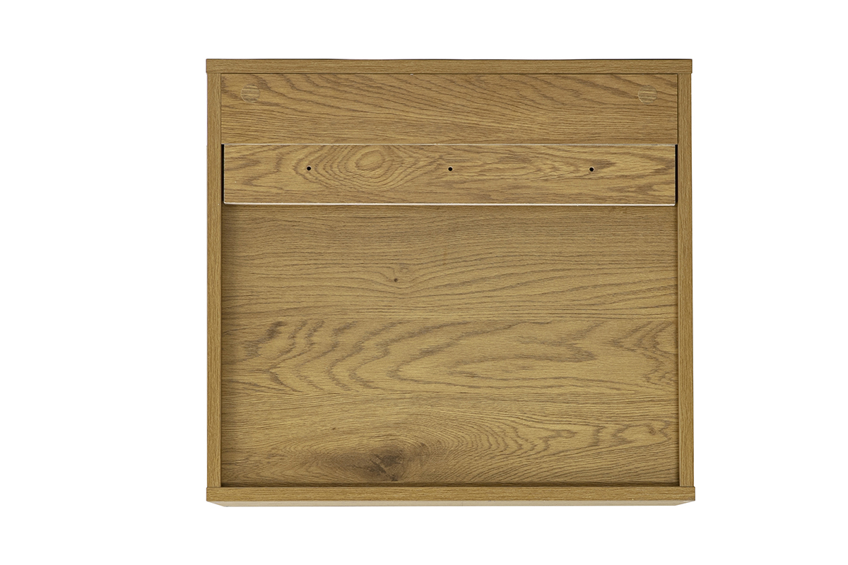 Rangement mural finition blanche et bois clair ch�ne L55 cm FLEXO