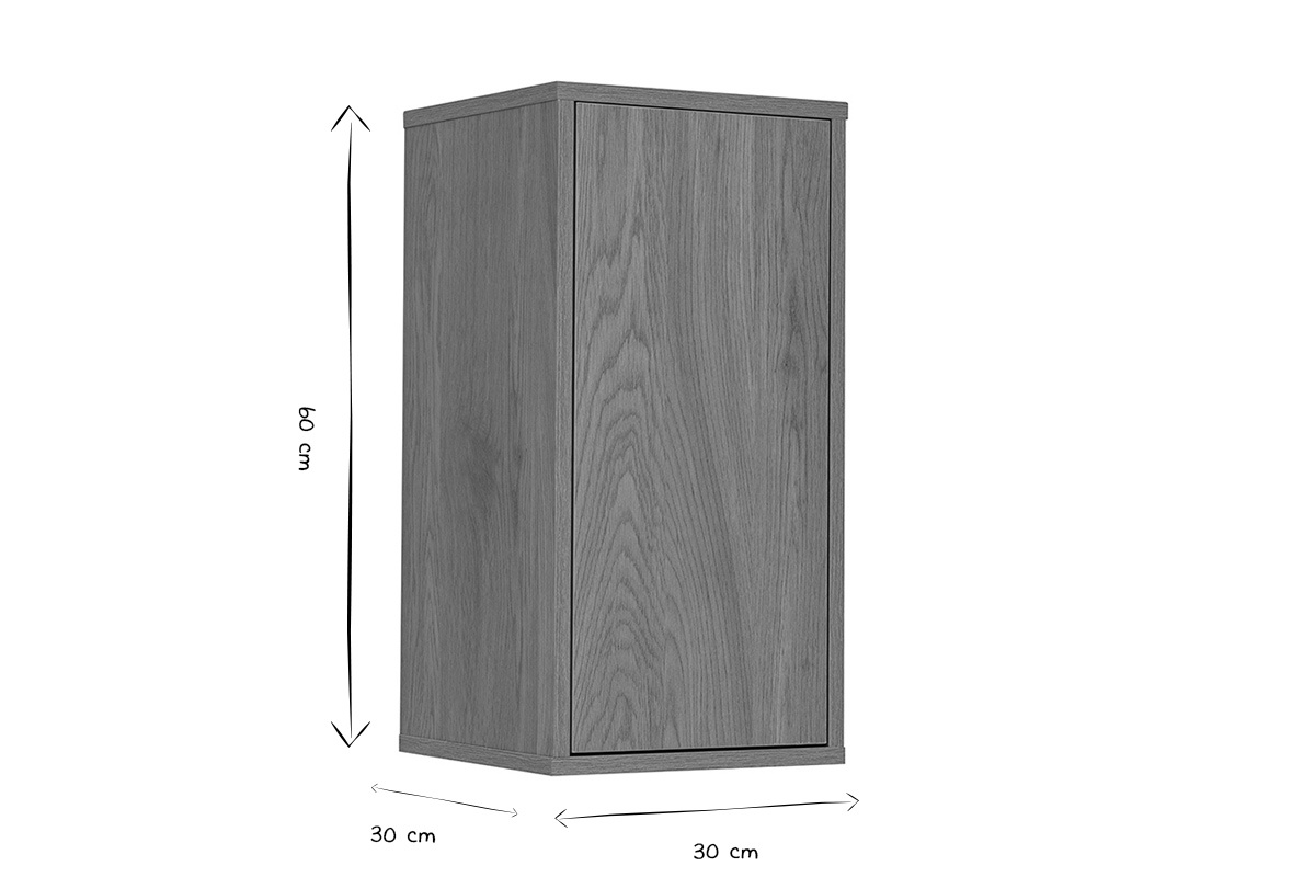 Rangement mural finition bois clair ch�ne L30 cm FLEXO