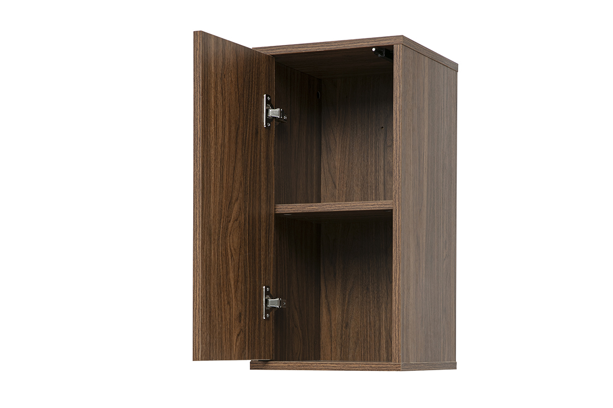 Rangement mural finition bois fonc� noyer L30 cm FLEXO