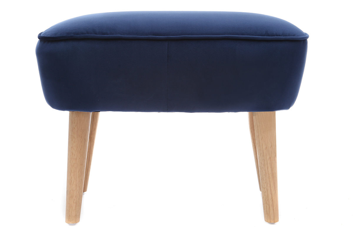 Repose pieds velours bleu fonc� ZOLA