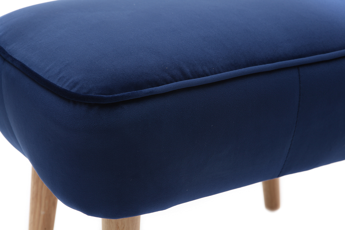 Repose pieds velours bleu fonc� ZOLA