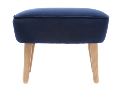 Repose pieds velours bleu fonc&eacute; ZOLA
