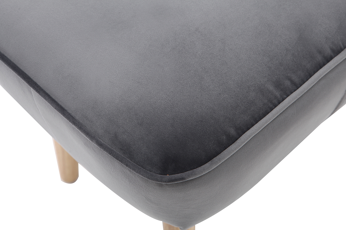 Repose pieds velours gris fonc� ZOLA