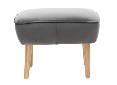 Repose pieds velours gris fonc&eacute; ZOLA