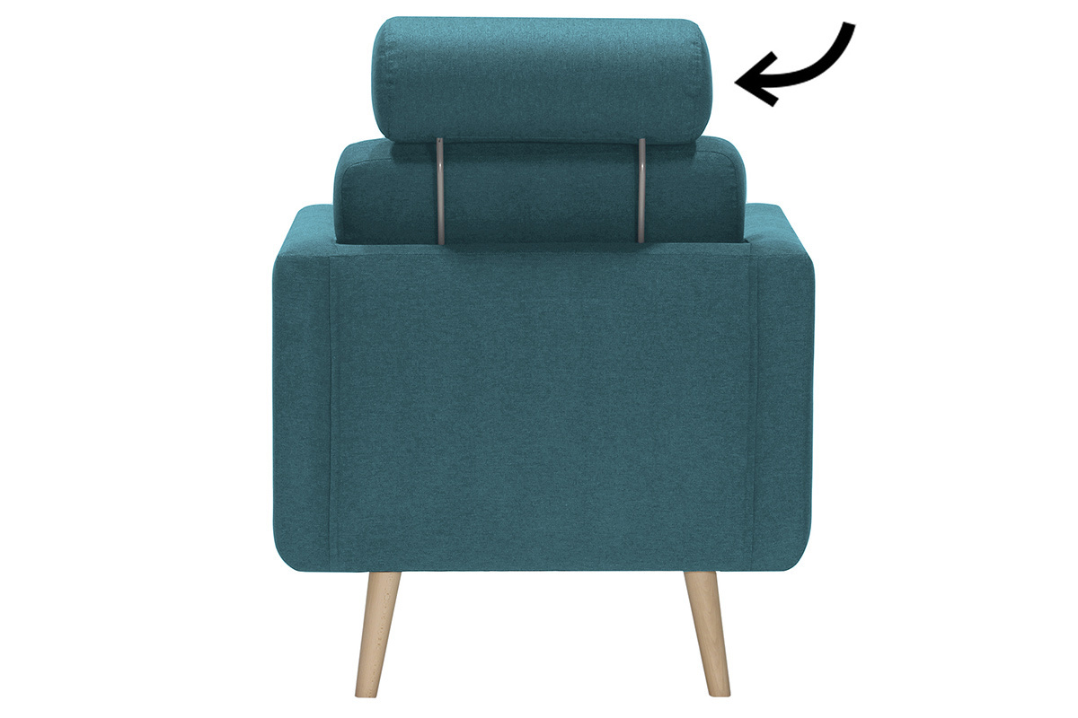 Repose-t�te amovible en tissu bleu canard ELFE