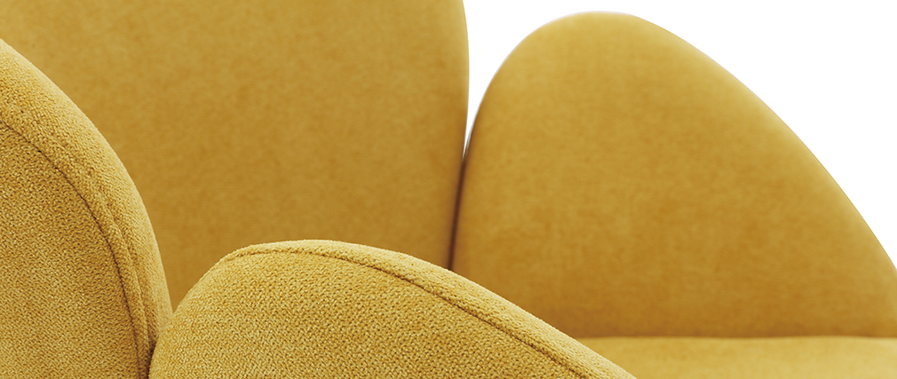 Rocking chair design effet velours jaune moutarde RHAPSODY - Miliboo & Stéphane Plaza