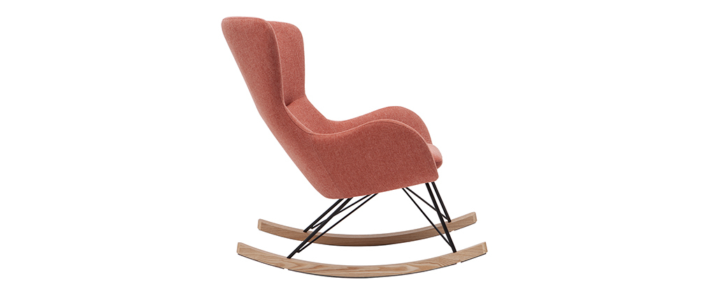 Rocking chair design effet velours texturé terracotta ESKUA