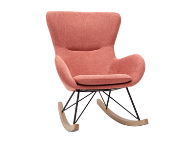 Rocking chair design effet velours textur&eacute; terracotta ESKUA