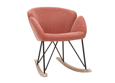 Rocking chair design effet velours textur&eacute; terracotta RHAPSODY