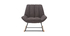 Rocking chair design en tissu effet velours gris fonc&eacute; BILLIE