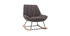 Rocking chair design en tissu effet velours gris fonc&eacute; BILLIE