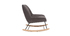Rocking chair design en tissu effet velours gris fonc&eacute; BILLIE