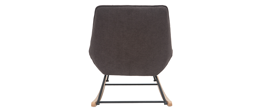 Rocking chair design en tissu effet velours gris fonc� BILLIE
