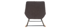 Rocking chair design en tissu effet velours gris fonc&eacute; BILLIE