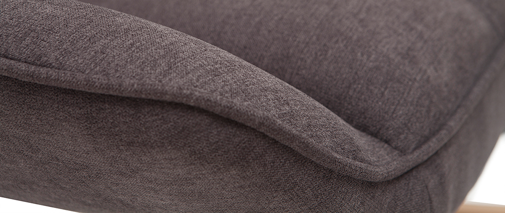 Rocking chair design en tissu effet velours gris fonc� BILLIE