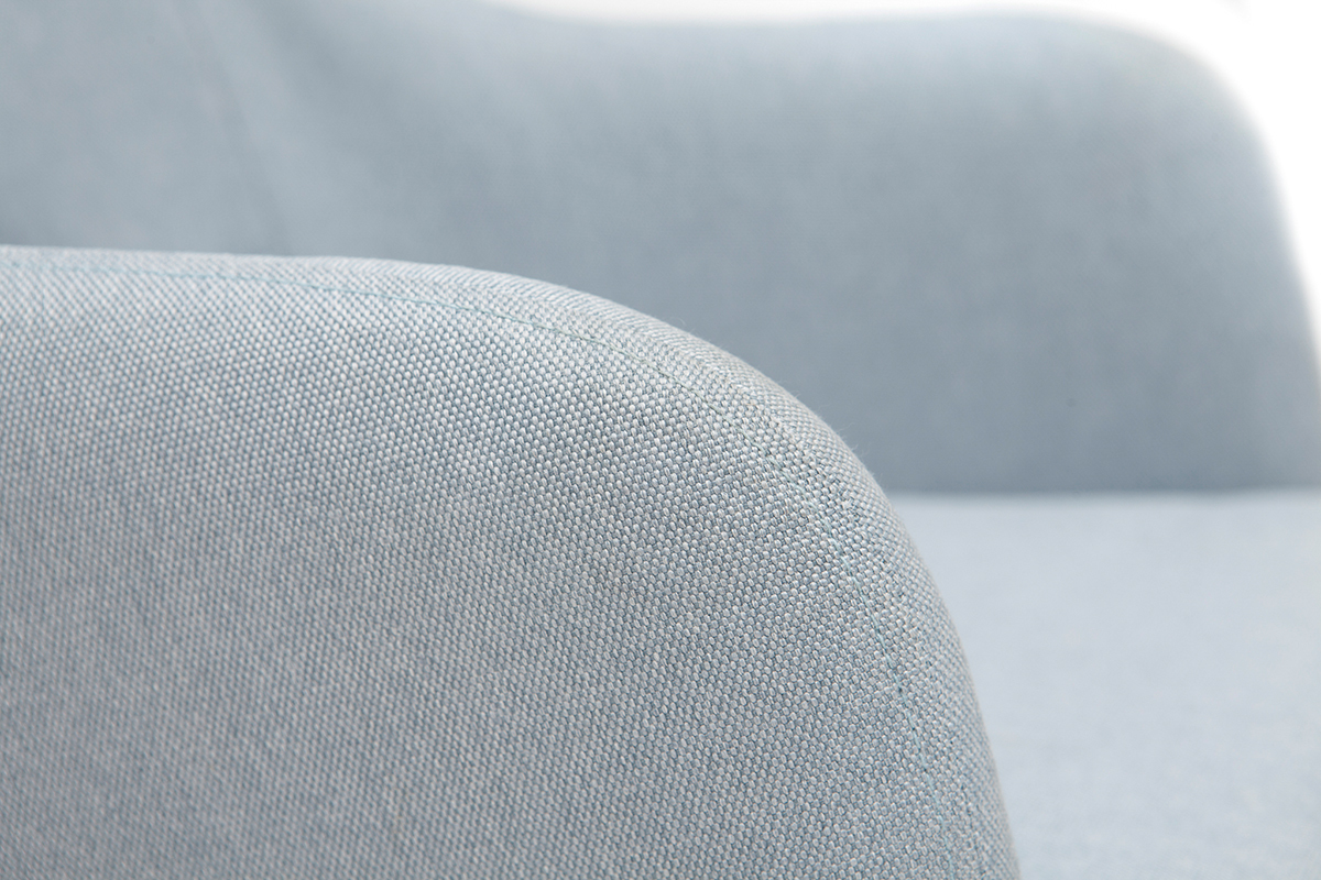 Rocking chair design en tissu gris bleu BALTIK