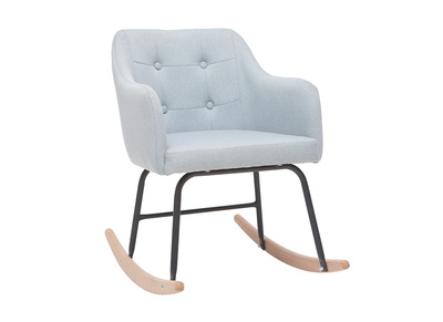 Rocking chair design en tissu gris clair BALTIK