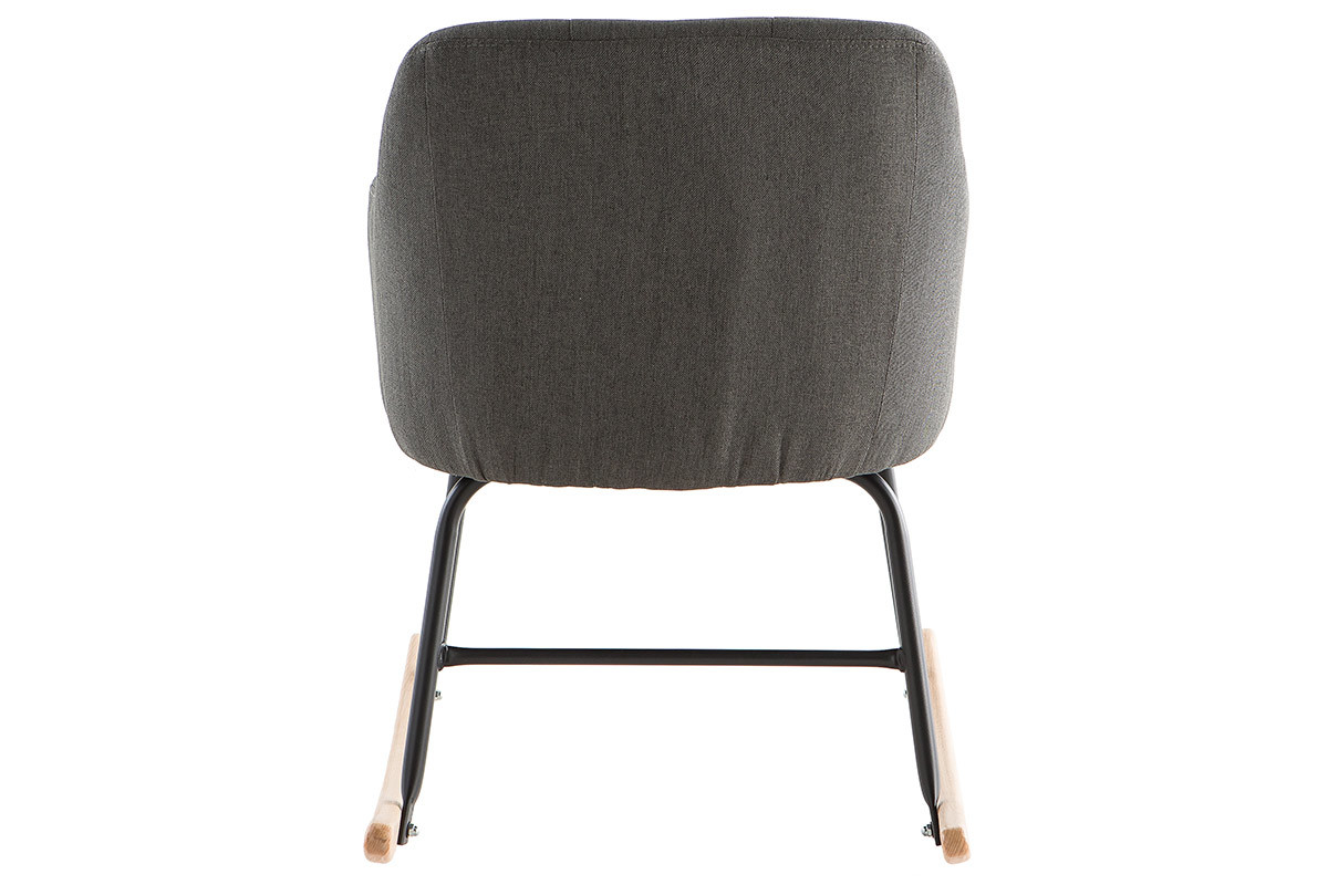 Rocking chair design en tissu gris fonc BALTIK