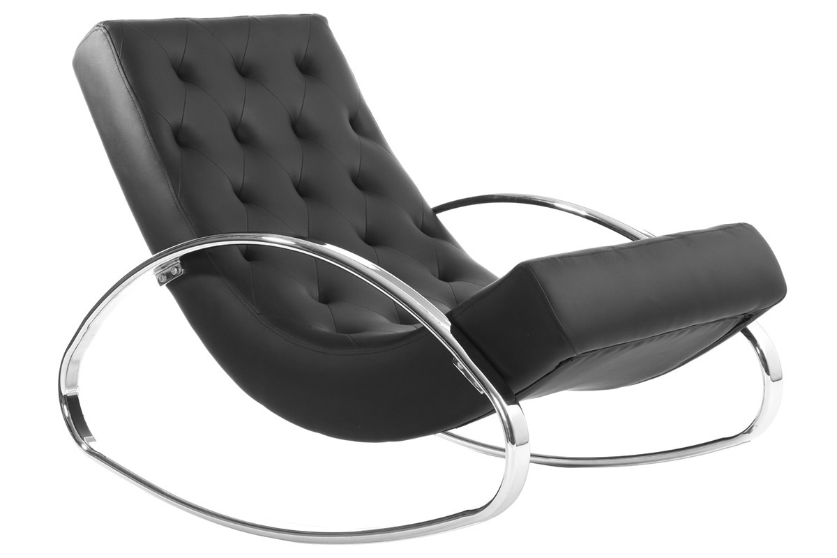 Rocking chair design noir CHESTY