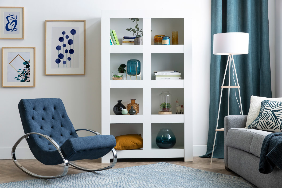 Rocking chair design noir CHESTY