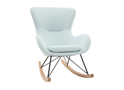 Rocking chair design tissu menthe &agrave; l'eau ESKUA