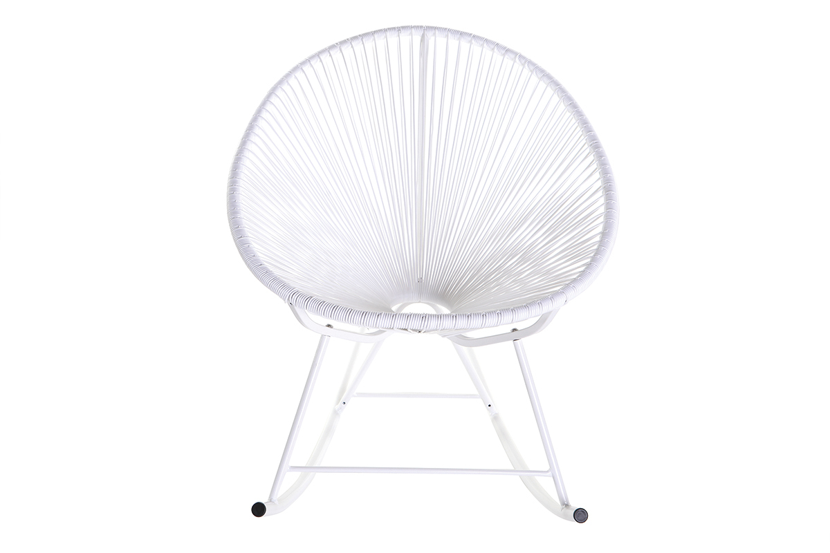 Rocking chair en fils de r�sine blanc BELLAVISTA