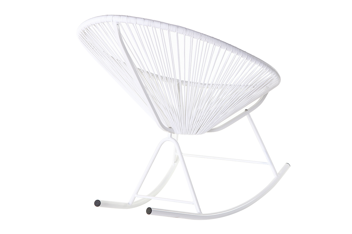 Rocking chair en fils de r�sine blanc BELLAVISTA