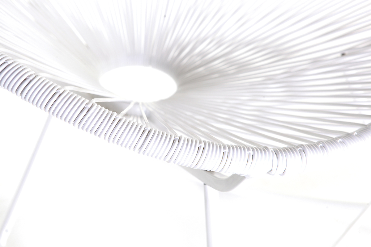 Rocking chair en fils de r�sine blanc BELLAVISTA