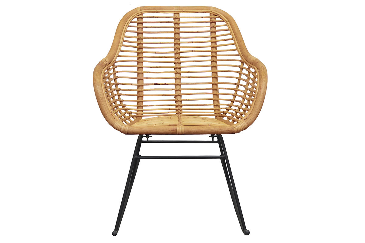 Rocking chair en rotin et m�tal MALACCA