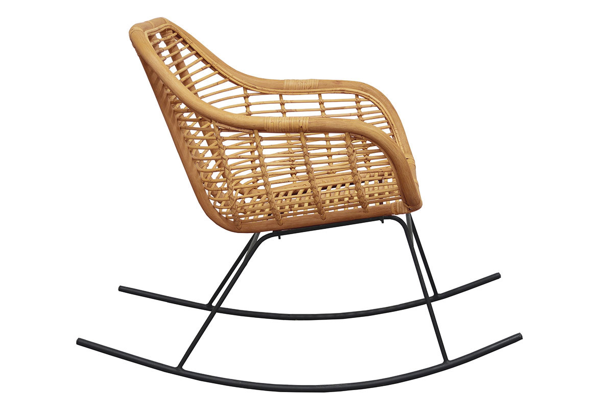 Rocking chair en rotin et m�tal MALACCA