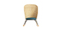 Rocking chair en rotin et tissu bleu p&eacute;trole ROBIN