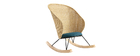 Rocking chair en rotin et tissu bleu p&eacute;trole ROBIN