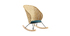 Rocking chair en rotin et tissu bleu p&eacute;trole ROBIN