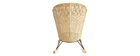 Rocking chair en rotin et tissu bleu p&eacute;trole ROBIN