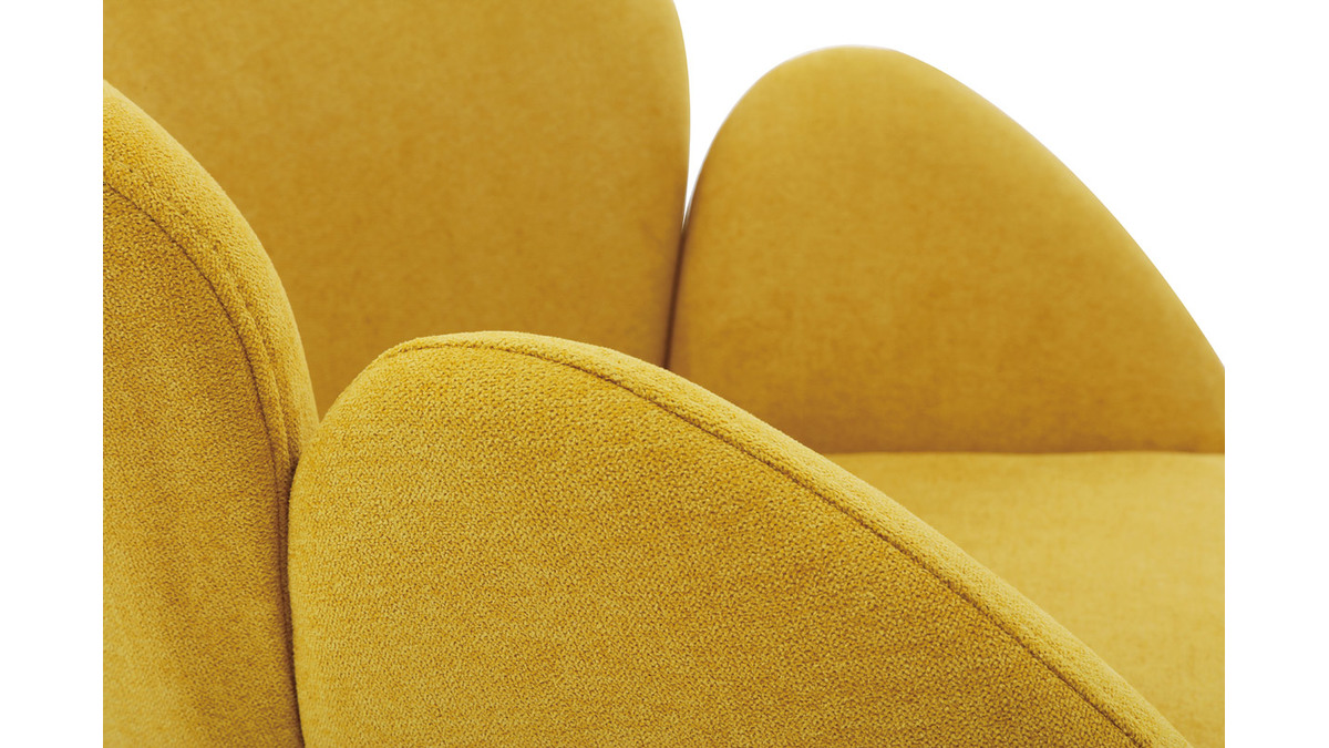 Rocking chair en tissu effet velours jaune moutarde, mtal noir et bois clair RHAPSODY - Miliboo & Stphane Plaza