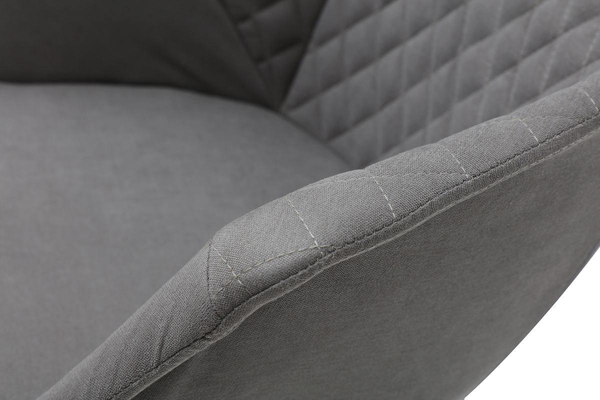 Rocking chair en tissu gris clair et m�tal blanc SWING